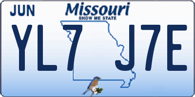 MO license plate YL7J7E