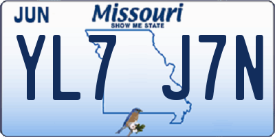 MO license plate YL7J7N