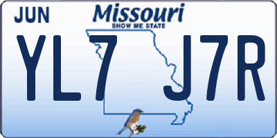 MO license plate YL7J7R