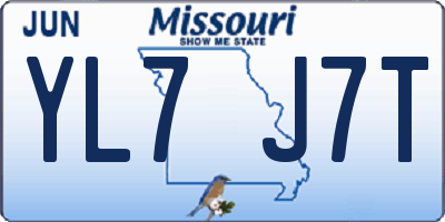MO license plate YL7J7T