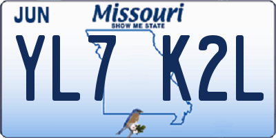MO license plate YL7K2L