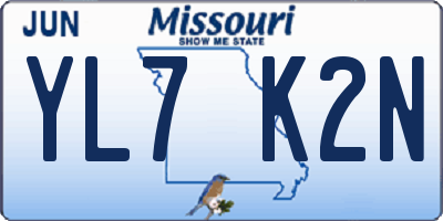 MO license plate YL7K2N