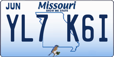 MO license plate YL7K6I