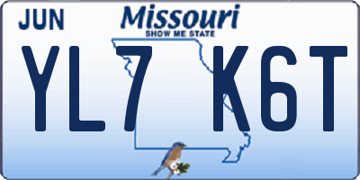 MO license plate YL7K6T