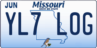 MO license plate YL7L0G