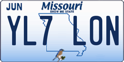 MO license plate YL7L0N