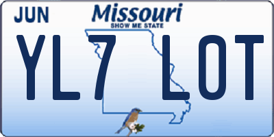 MO license plate YL7L0T