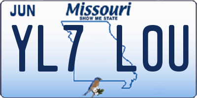 MO license plate YL7L0U