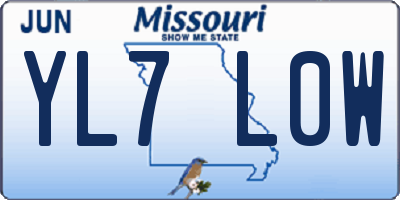 MO license plate YL7L0W