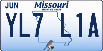 MO license plate YL7L1A