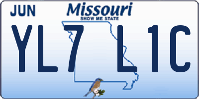 MO license plate YL7L1C