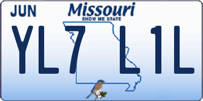 MO license plate YL7L1L
