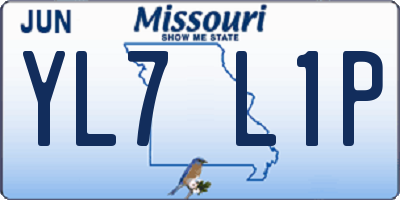 MO license plate YL7L1P