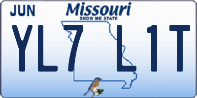 MO license plate YL7L1T