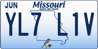 MO license plate YL7L1V