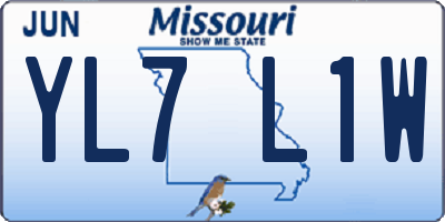 MO license plate YL7L1W
