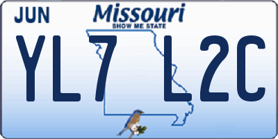 MO license plate YL7L2C
