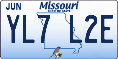 MO license plate YL7L2E