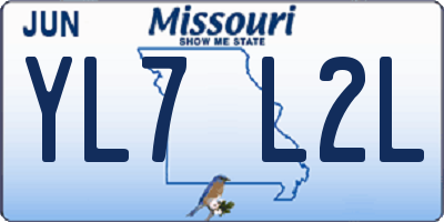 MO license plate YL7L2L