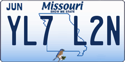 MO license plate YL7L2N