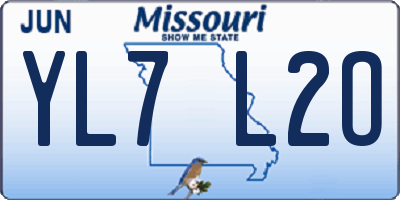 MO license plate YL7L2O