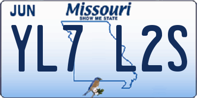 MO license plate YL7L2S