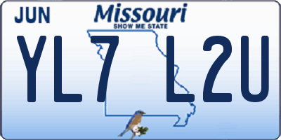 MO license plate YL7L2U