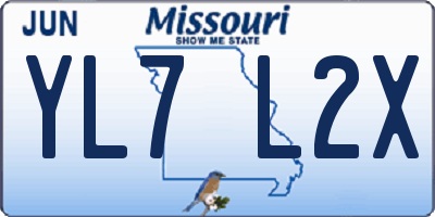 MO license plate YL7L2X