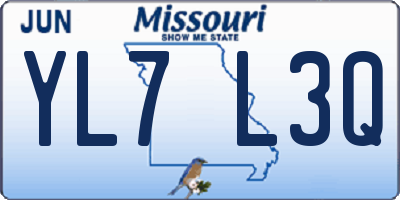 MO license plate YL7L3Q