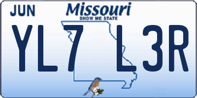 MO license plate YL7L3R