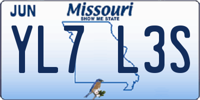 MO license plate YL7L3S