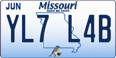 MO license plate YL7L4B