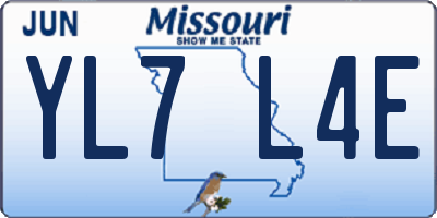MO license plate YL7L4E