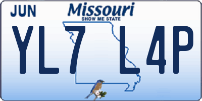 MO license plate YL7L4P
