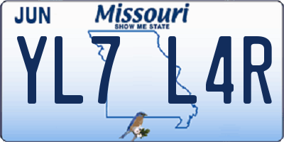 MO license plate YL7L4R