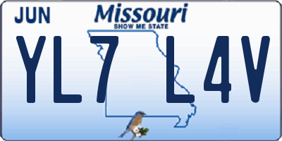 MO license plate YL7L4V