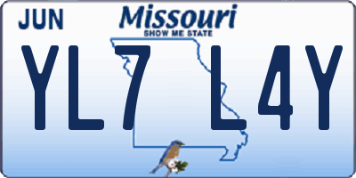 MO license plate YL7L4Y
