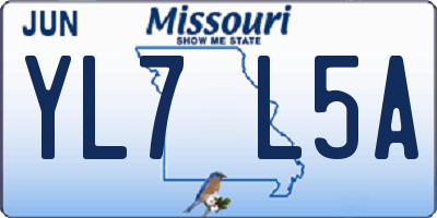 MO license plate YL7L5A