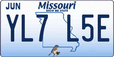 MO license plate YL7L5E
