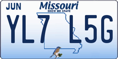 MO license plate YL7L5G