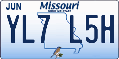 MO license plate YL7L5H