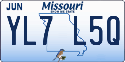 MO license plate YL7L5Q