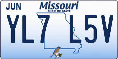 MO license plate YL7L5V