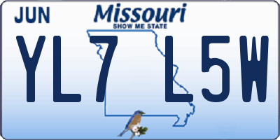 MO license plate YL7L5W