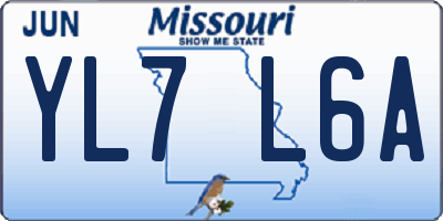 MO license plate YL7L6A
