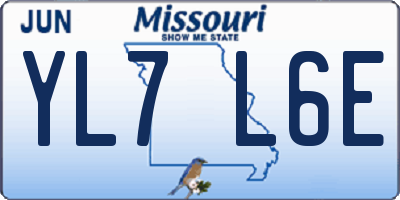 MO license plate YL7L6E