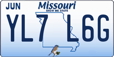 MO license plate YL7L6G