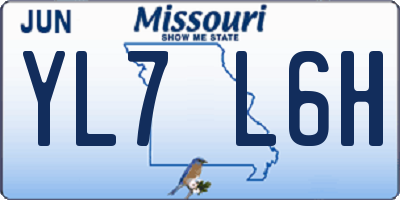 MO license plate YL7L6H