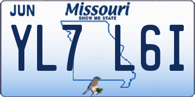 MO license plate YL7L6I