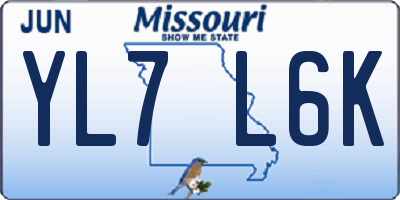 MO license plate YL7L6K